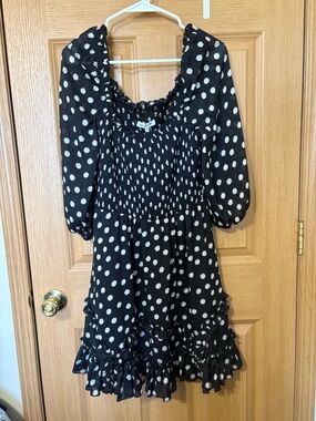 Heartloom Black Polka Dot Ruffle Dress